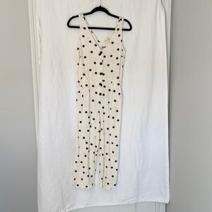 Monteau Cream Polka Dot Jumpsuit